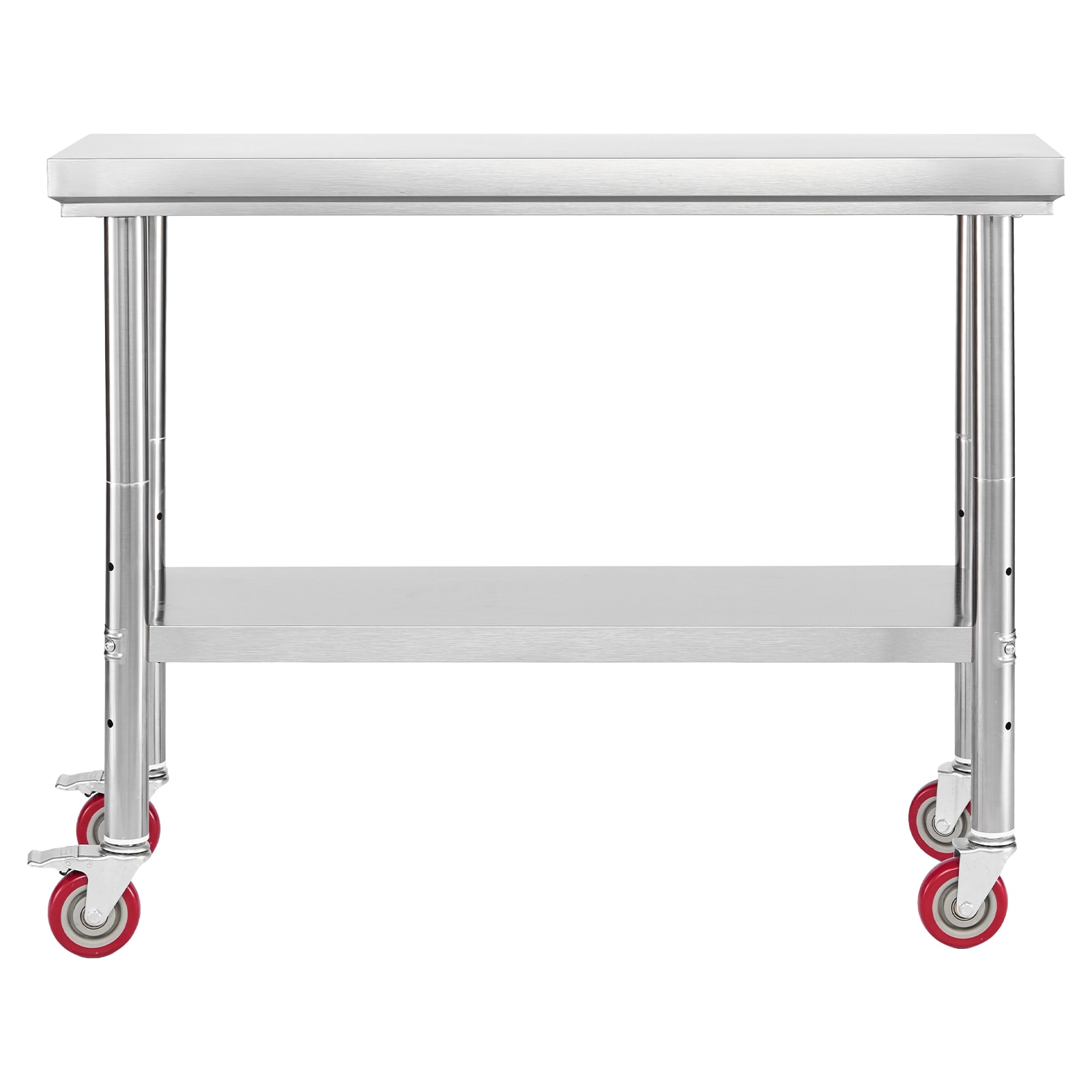 Stainless Steel Kitchen Work Table With Wheels And Undershelf_voghion.com